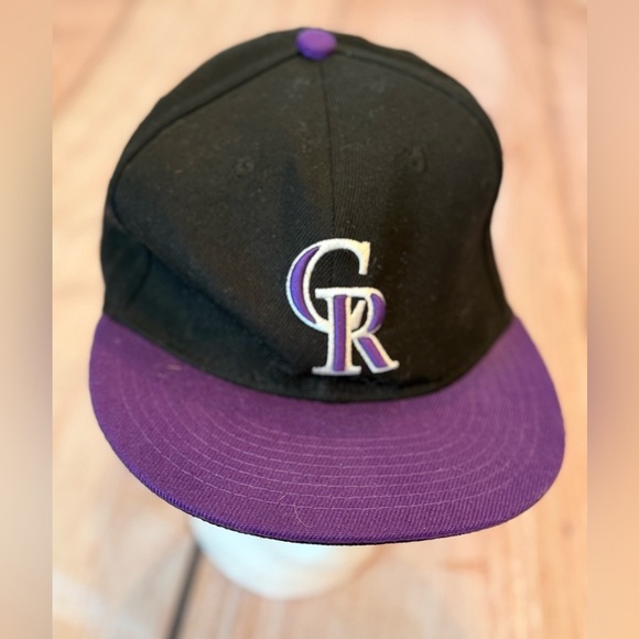 Colorado Rockies Hat Cap New Era Size 7 1/2 Fitted Black Made USA 59Fifty MLB - Picture 1 of 6